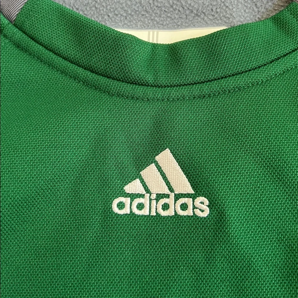 Adidas Forest Green Crewneck Pullover with Gray Trim